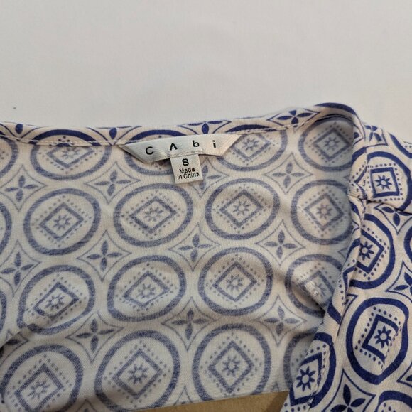 CAbi Size Small Sleeveless Navy and White Crossover Top - Picture 10 of 15